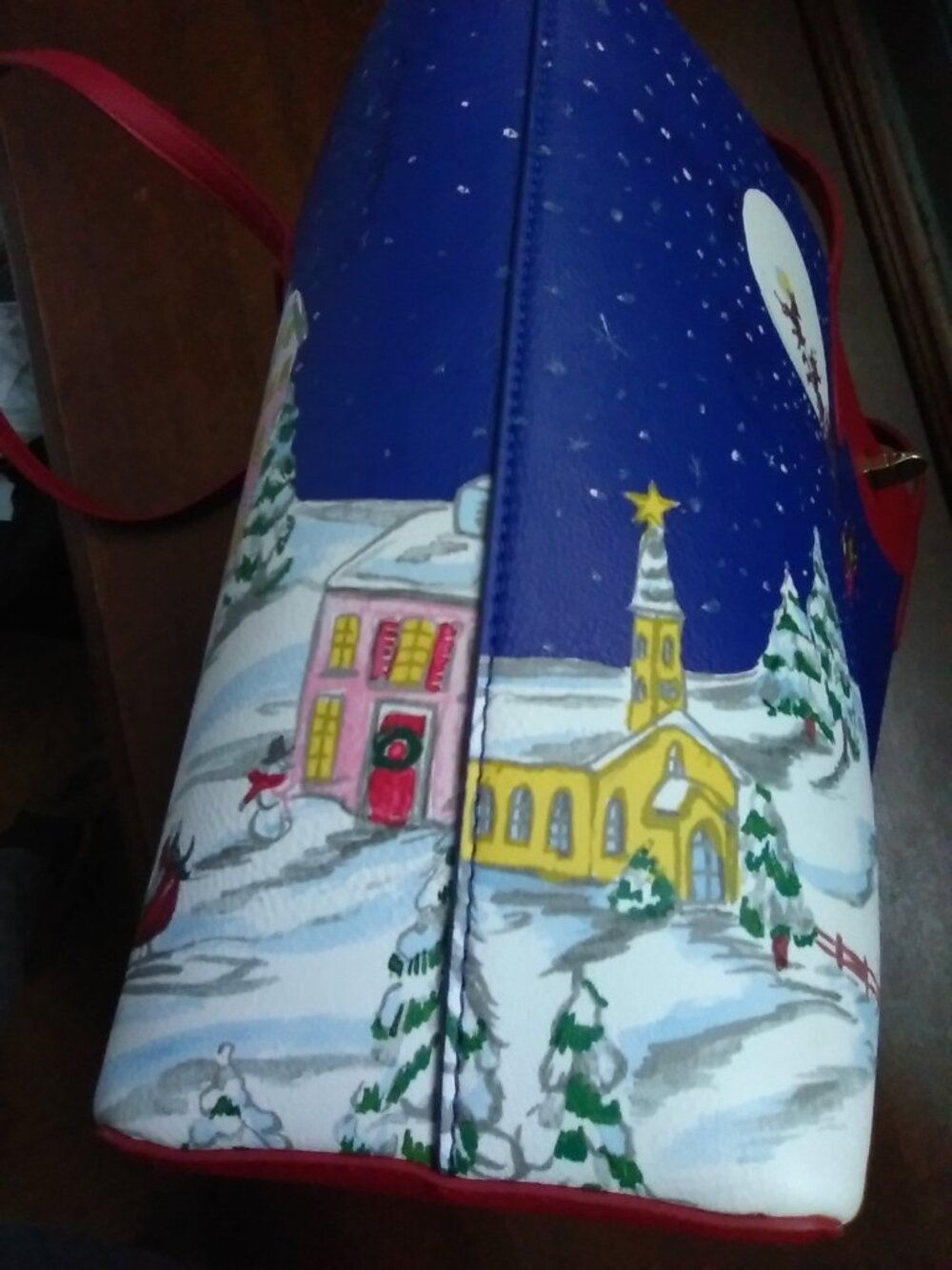 Talbots Christmas Scene Tote - Picture 6 of 10